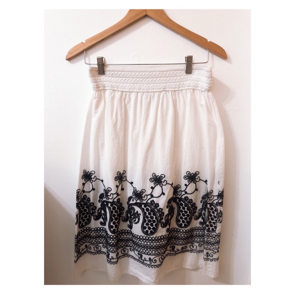 White Skirt with Embroidered Designs